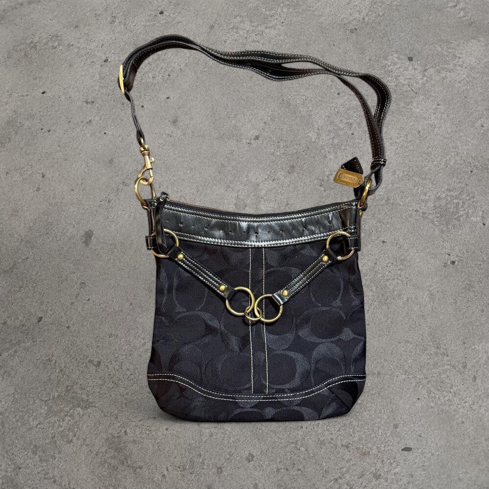 Coach Shoulder Signature Logo Black Shoulder Women’s Handbag Ladies Purse